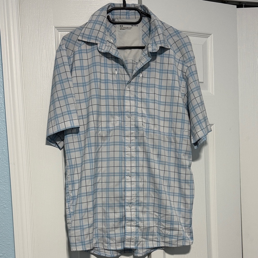Men's Under Armour Blue Plaid button down Shirt